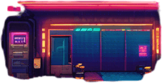 cyberpunk pixel art asphalt street. In-Game asset. 2d. High contrast. No shadows, street debris