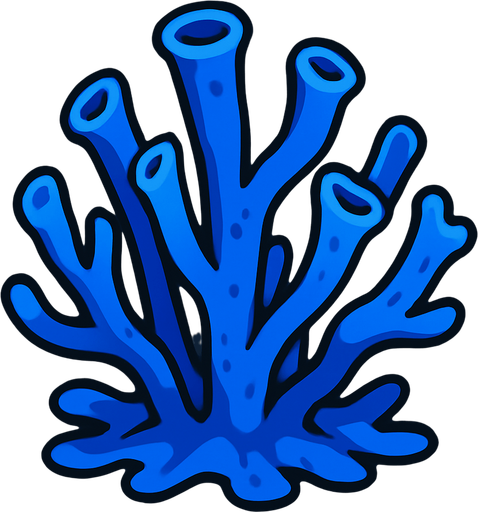 Coral bleu.
In-Game asset.  2d.  High contrast.  No shadows