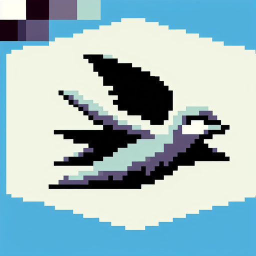 8-bit. cartoon. flying wingless pigeon. seen from the side. in game assset. Single Game Texture. In-Game asset. 2d. Blank background. High contrast. No shadows.