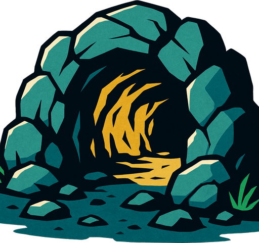 Cave.
In-Game asset.  2d.  High contrast.  No shadows