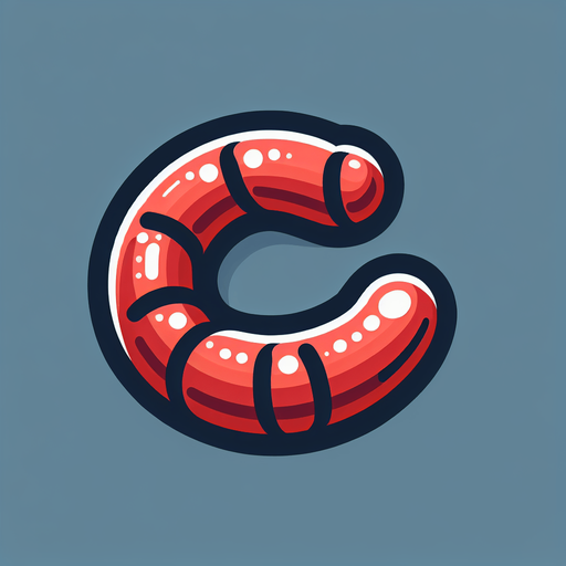 A crook sausage.
Single Game Texture. In-Game asset. 2d. Blank background. High contrast. No shadows.