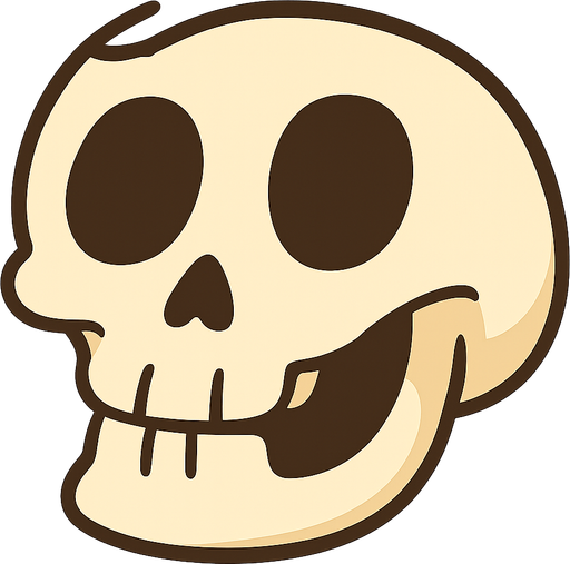 kafatası. No background. Transparent background. Blank background. No shadows. 2d. In-Game asset. flat