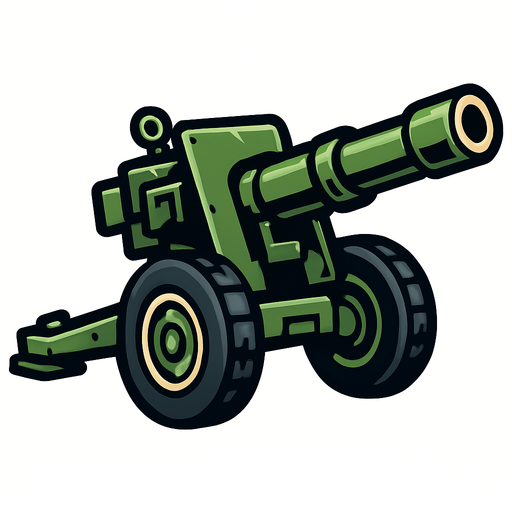 create artillery.
In-Game asset.  2d.  High contrast.  No shadows