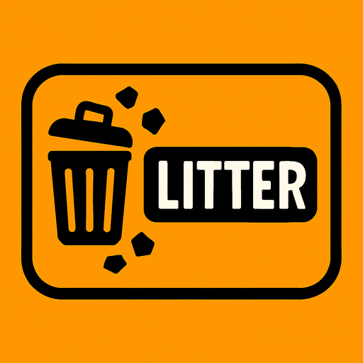 litterButton.
In-Game asset.  2d.  High contrast.  No shadows