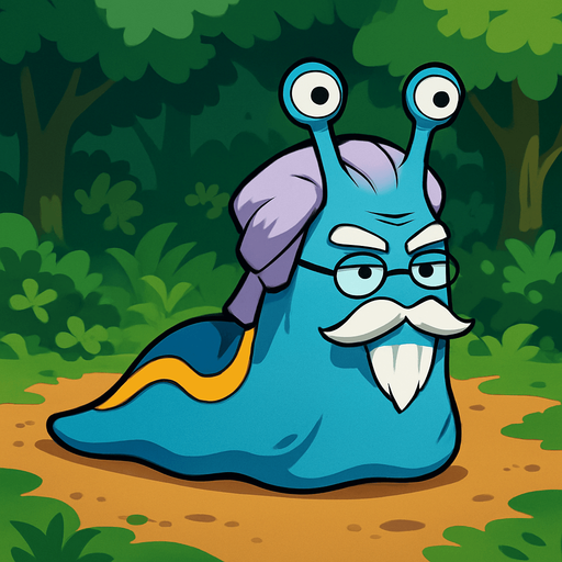 gambar 2d anime sifut slug di atas permukaan hutan.
In-Game asset.  2d.  High contrast.  No shadows