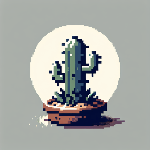 Create some cactus.
Single Game Texture.  In-Game asset.  2d.  Blank background.  High contrast.  No shadows