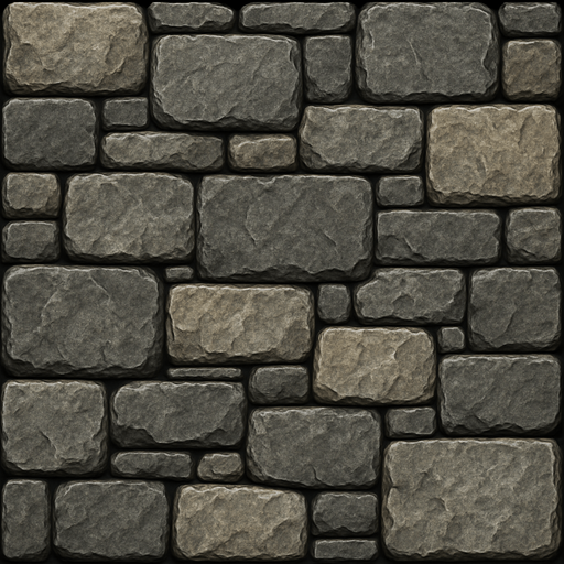 realistic stone wall.
In-Game asset.  2d.  High contrast.  No shadows