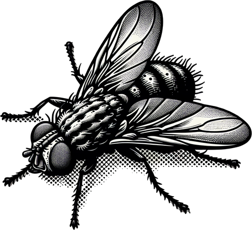 fly.
Single Game Texture.  In-Game asset.  2d.  Blank background.  High contrast.  No shadows