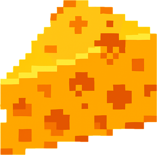pixel art chedar.
In-Game asset.  2d.  High contrast.  No shadows