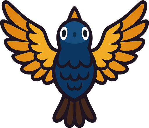 kuş bakışı bird.
In-Game asset.  High contrast.  No shadows