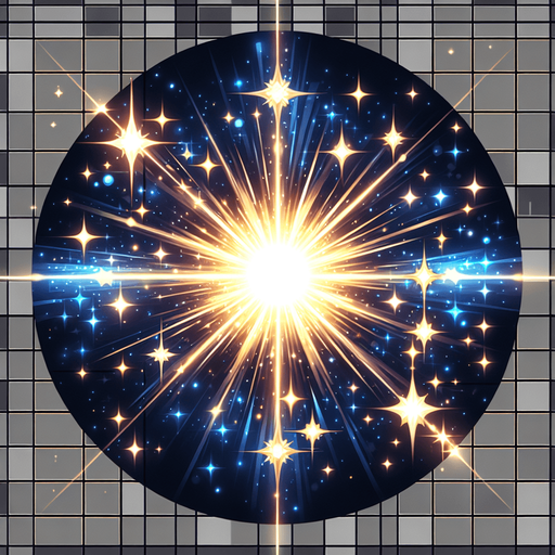 sparkling sun.
Single Game Texture.  In-Game asset.  2d.  Blank background.  High contrast.  No shadows