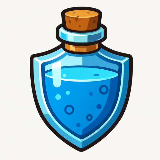 Shield potion.
In-Game asset.  2d.  High contrast.  No shadows