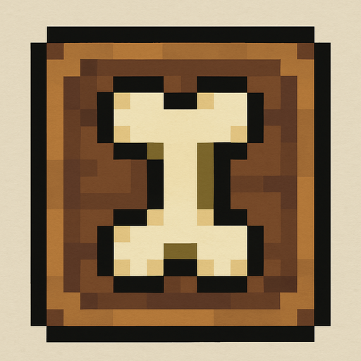 Pixel bone BLOCK.
In-Game asset.  2d.  High contrast.  No shadows