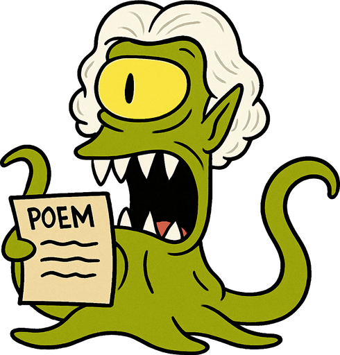 Make my character have White Classical hair and make him hold a poem