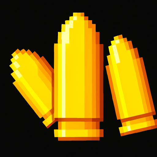 make it so that there are 3 bullets, the one on the left inclined diagonally to the left, the one in the middle forward and the one on the right  inclined diagonally to the right