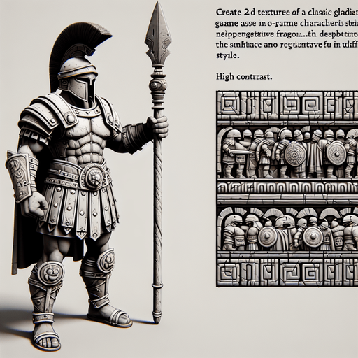 player gladiator MG.
Single Game Texture.  In-Game asset.  2d.  Blank background.  High contrast.  No shadows
