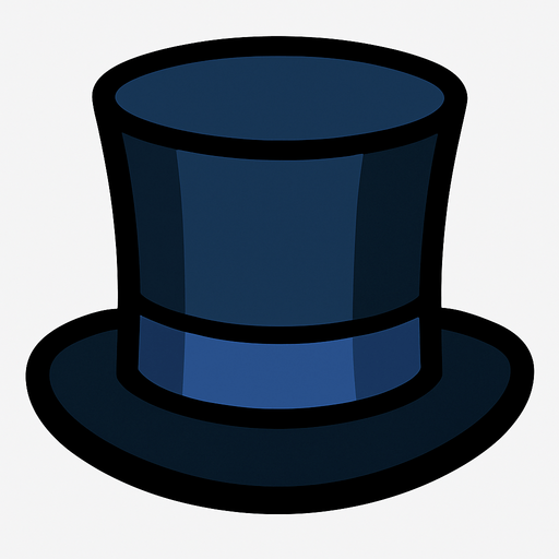 Top hat.
In-Game asset.  2d.  High contrast.  No shadows
