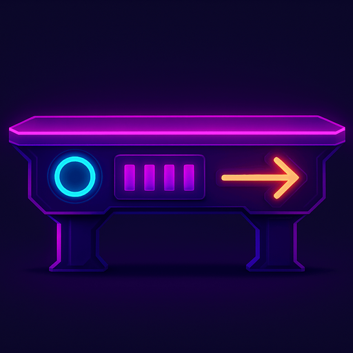 Neon cyberpunk futuristic glowing side-view 2d platformer style platform flat top