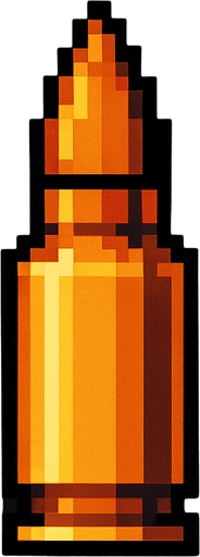 bala de rifle de asalto hecha con pixeles.
In-Game asset.  2d.  High contrast.  No shadows