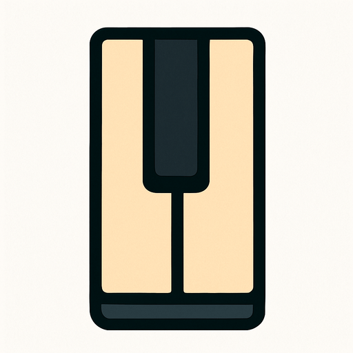 piano key.
In-Game asset.  2d.  High contrast.  No shadows