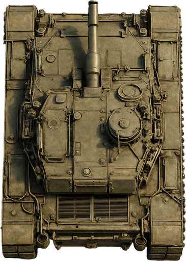Military tank, top view