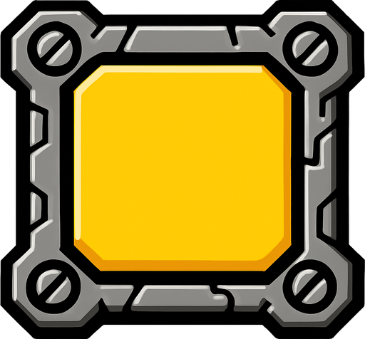 boton con contorno mecanico.
In-Game asset.  2d.  High contrast.  No shadows