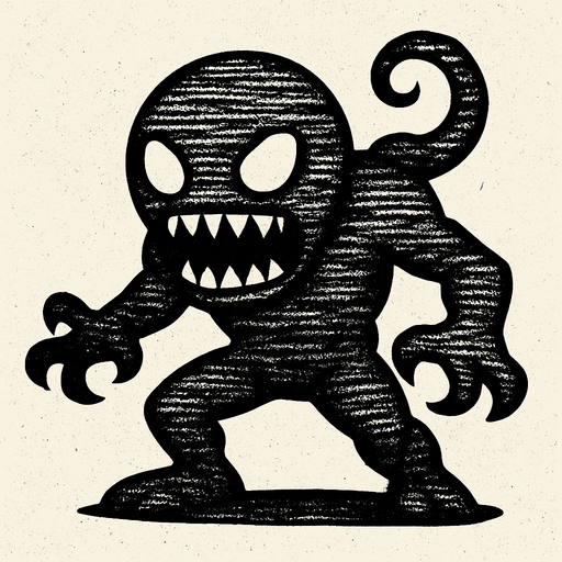 Ruido blanco personificado como un enemigo.
In-Game asset.  2d.  High contrast.  No shadows