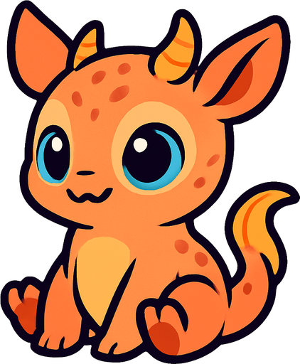 create a cute creature baby.
In-Game asset.  2d.  High contrast.  No shadows
