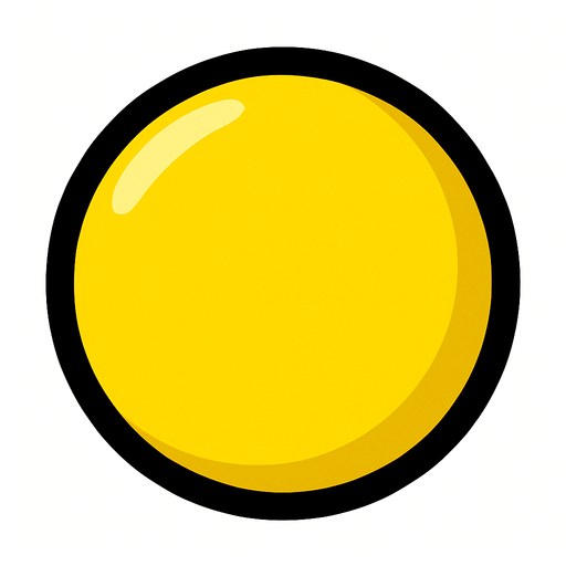 yellow ball.
In-Game asset.  2d.  High contrast.  No shadows
