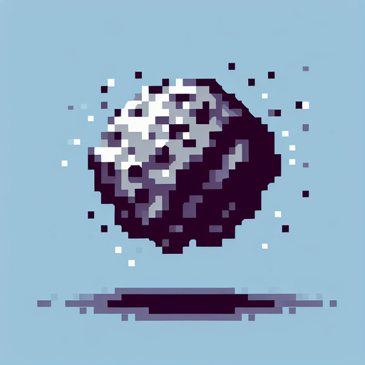 pixel astroid.
Single Game Texture.  In-Game asset.  2d.  Blank background.  High contrast.  No shadows