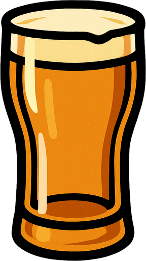 empty beer glass.
In-Game asset.  2d.  High contrast.  No shadows