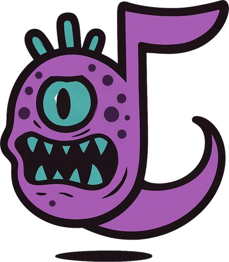 MÜZİK NOTASI ŞEKLİNDE BİR UZAYLI CANAVAR ÇİZ  BU KARAKTER ETRAFTA DÖNEBLİYOR ONE GÖRE, AYAKSIZ. SİYAH KULLANMA. GÜLMESİN
In-Game asset.  2d.  High contrast.  No shadows