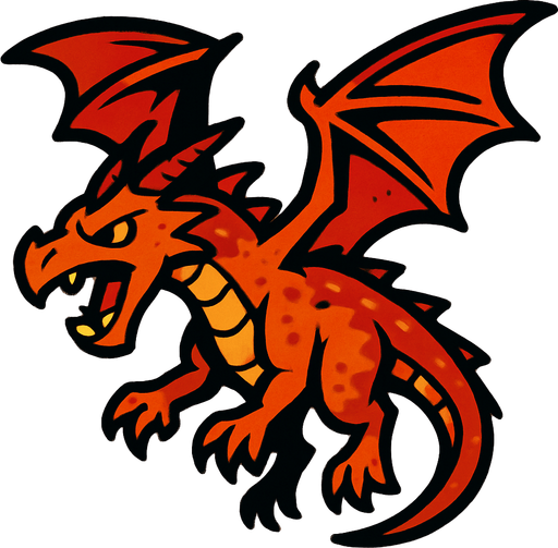 Create a flying dragon enemy with the following features:.
In-Game asset.  2d.  High contrast.  No shadows