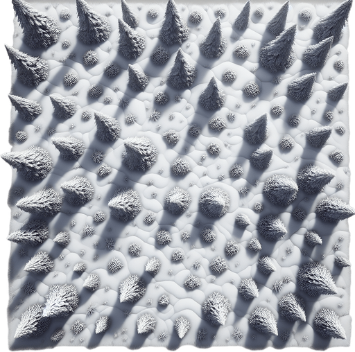 Real snowy ground top view.
Single Game Texture. In-Game asset. 2d. Blank background. High contrast. No shadows.