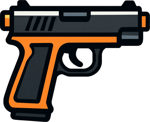 gun.
In-Game asset.  2d.  High contrast.  No shadows
