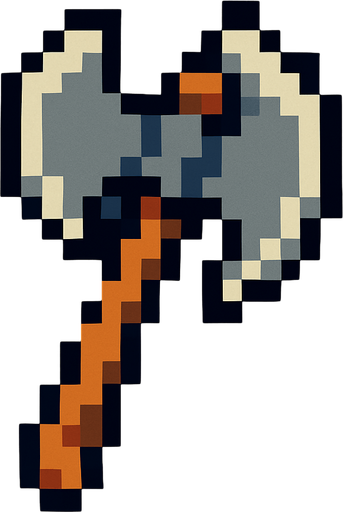 Hacha
Pixel.
In-Game asset.  2d.  High contrast.  No shadows