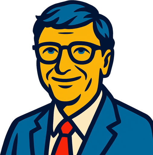 Bill Gates.
In-Game asset.  2d.  High contrast.  No shadows