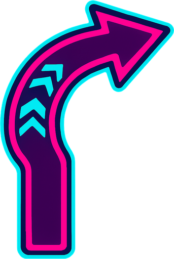 Cyberpunk style swipe note for music rhythm game.
In-Game asset.  2d.  High contrast.  No shadows