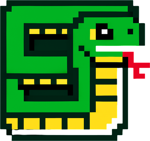 snake but square.
In-Game asset.  2d.  High contrast.  No shadows
