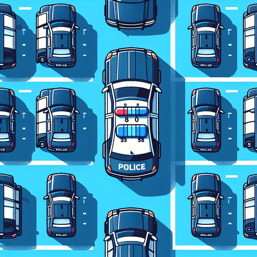 blue top down look of police cars.
Single Game Texture.  In-Game asset.  2d.  Blank background.  High contrast.  No shadows