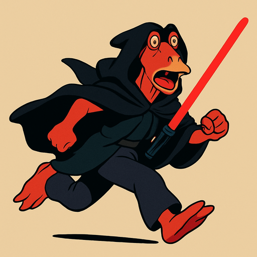 Running Sith jar-jar binks in ghibli style.
In-Game asset.  2d.  High contrast.  No shadows