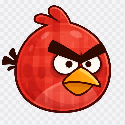 red angry bird transparan.
In-Game asset.  2d.  High contrast.  No shadows