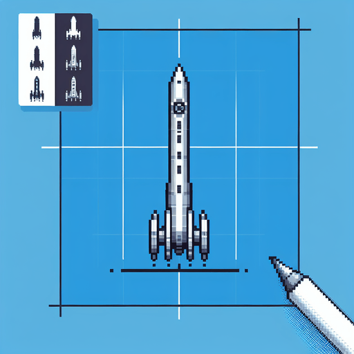 pixelart of a tall and thin spaceship, no background
Single Game Texture. In-Game asset. 2d. Blank background. High contrast. No shadows.