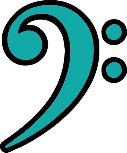 Clave de fa.
In-Game asset.  2d.  High contrast.  No shadows