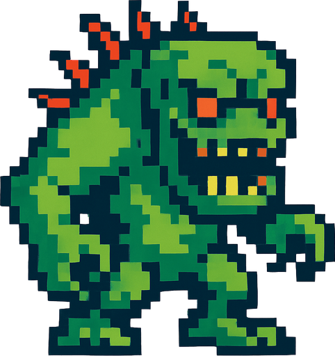 Enemy pixel style.
In-Game asset.  2d.  High contrast.  No shadows