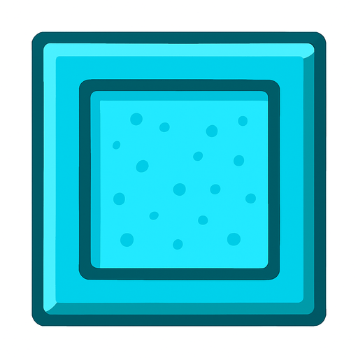 Cyan Block.
In-Game asset.  2d.  High contrast.  No shadows