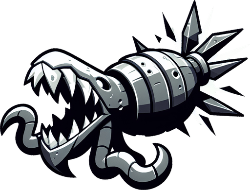 爆弾クラーケン.
Single Game Texture. In-Game asset. 2d. Blank background. High contrast. No shadows.