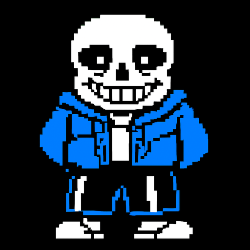 sans  undertale.
In-Game asset.  2d.  High contrast.  No shadows