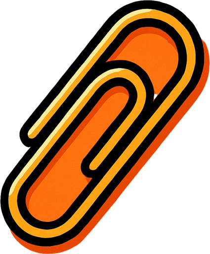 Paperclip.
In-Game asset.  2d.  High contrast.  No shadows