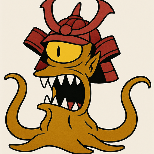 Make my character dark yellow and have a red samurai helmet